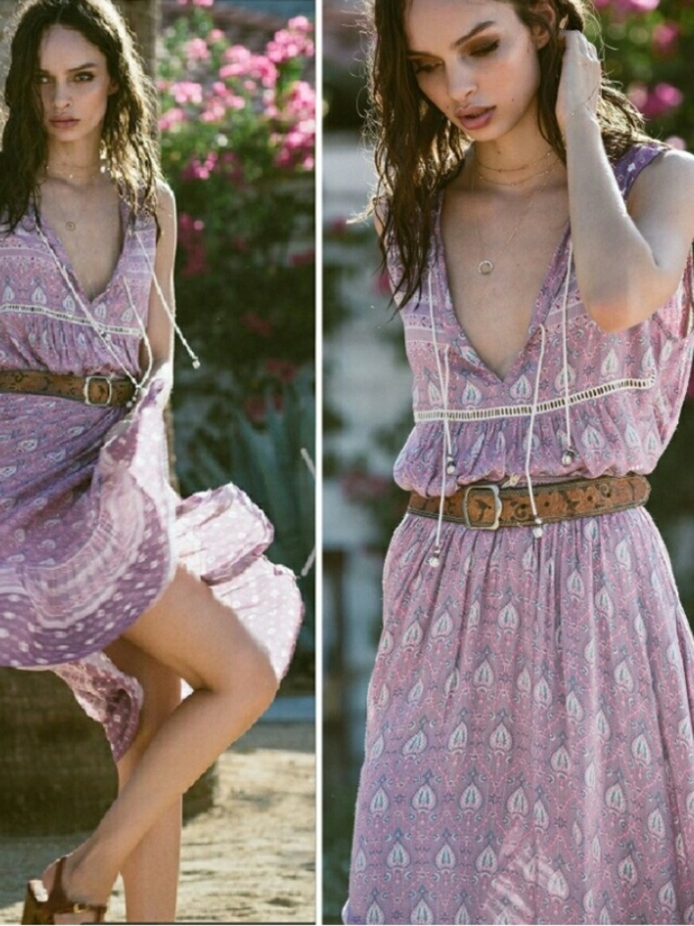 Spell Oracle set Lavender Printed Boho Skirt Set purple small - Picture 2 of 6